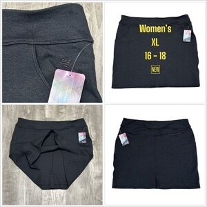 Women's Golf Mountain Hardware XL 16 18 Skirt Terry Cloth Black Flat Front NWT